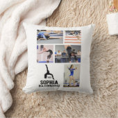 カスタムな体操の写真のコラージュの名前のチーム年 クッション (ブランケット)