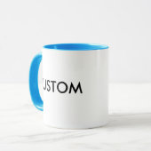 カスタムな信号器11ozのマグ-淡いブルーの唇及びハンドル マグカップ (正面左)