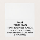 カスタムな光沢のあるテントは3.5"折りました名刺をx 2" 名刺 (外部フラット)