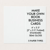 カスタムな光沢のある本は2"折りました名刺をx 3.5" 名刺 (外部フラット)