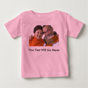 カスタムな写真および文字が付いている幼児ワイシャツ ベビーTシャツ