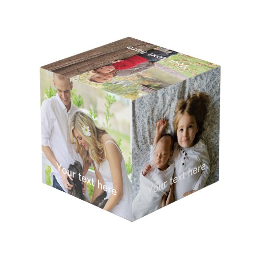 カスタムな写真および文字の記憶立方体 フォトキューブ (裏面アングル)