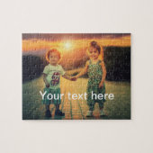 カスタムな写真および文字 ジグソーパズル (横)