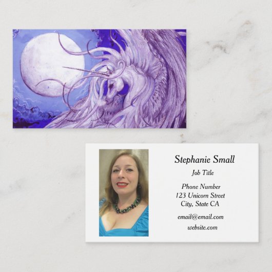 カスタムな写真が付いているユニコーンの名刺 名刺 (正面/裏面)