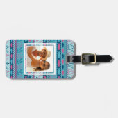 カスタムな写真によってすごいおもしろいの魚およびヨットパターン ラゲッジタグ (正面横)