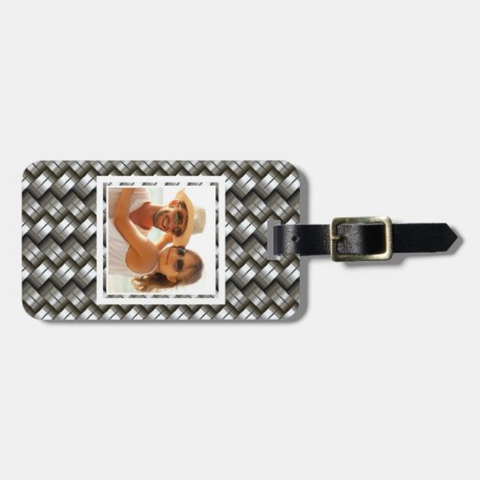 カスタムな写真によって編まれる金属パターン ラゲッジタグ (正面横)