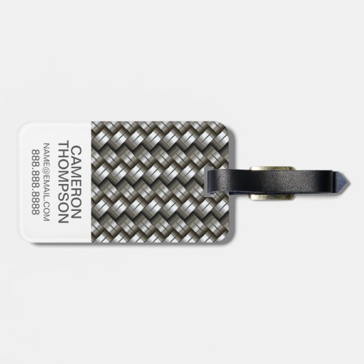 カスタムな写真によって編まれる金属パターン ラゲッジタグ (裏面横)