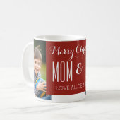 カスタムな写真のお母さん及びパパのクリスマスのマグの赤 コーヒーマグカップ (正面左)