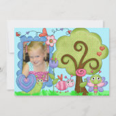 カスタムな写真のお洒落な虫の誕生日の招待状 招待状 (正面)