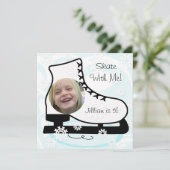 カスタムな写真のアイススケートの誕生日の招待状 招待状 (スタンド正面)