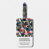 カスタムな写真のエキゾチックな鳥 ラゲッジタグ (裏面縦)