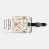 カスタムな写真のエレガントなピンクのバラ ラゲッジタグ (裏面横)