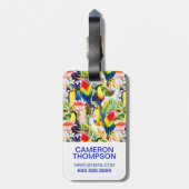 カスタムな写真のオウムおよびシュロの葉 ラゲッジタグ (裏面縦)