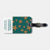 カスタムな写真のオレンジヒトデパターン ラゲッジタグ (裏面横)