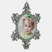 カスタムな写真のオーナメント スノーフレークピューターオーナメント (左)