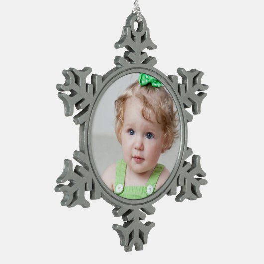 カスタムな写真のオーナメント スノーフレークピューターオーナメント (左)