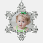 カスタムな写真のオーナメント スノーフレークピューターオーナメント (正面)