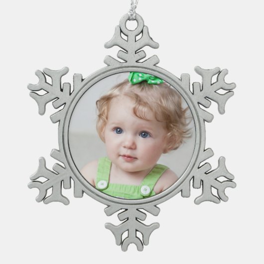 カスタムな写真のオーナメント スノーフレークピューターオーナメント (正面)