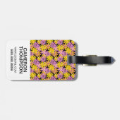 カスタムな写真のガーベラの花模様、背景 ラゲッジタグ (裏面横)