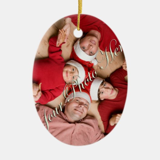 カスタムな写真のクリスマスのオーナメント セラミックオーナメント (正面)