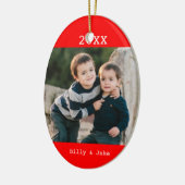 カスタムな写真のクリスマスのオーナメント セラミックオーナメント (左)
