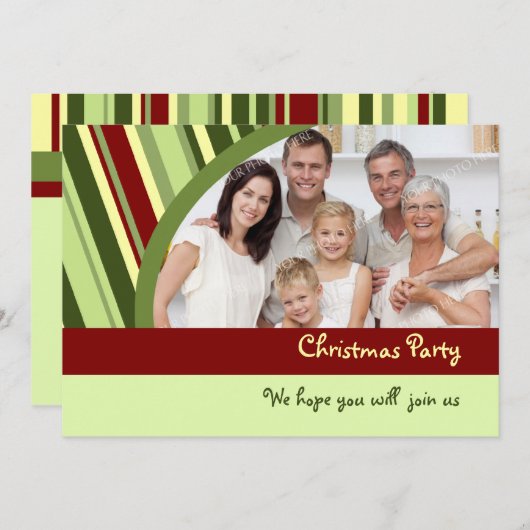 カスタムな写真のクリスマスのパーティの招待状カード 招待状 (正面/裏面)
