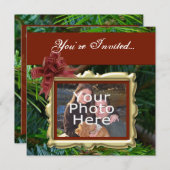 カスタムな写真のクリスマスの休日のパーティの招待状 招待状 (正面/裏面)