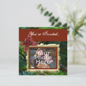 カスタムな写真のクリスマスの休日のパーティの招待状 招待状 (スタンド正面)