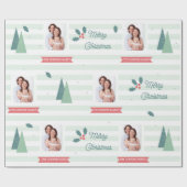 カスタムな写真のクリスマスの包装紙 ラッピングペーパー (フラット)