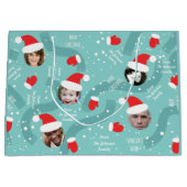 カスタムな写真のクリスマスの帽子のおもしろいの大きいバッグ ラージペーパーバッグ (正面)