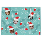 カスタムな写真のクリスマスの帽子のおもしろいの大きいバッグ ラージペーパーバッグ (裏面)