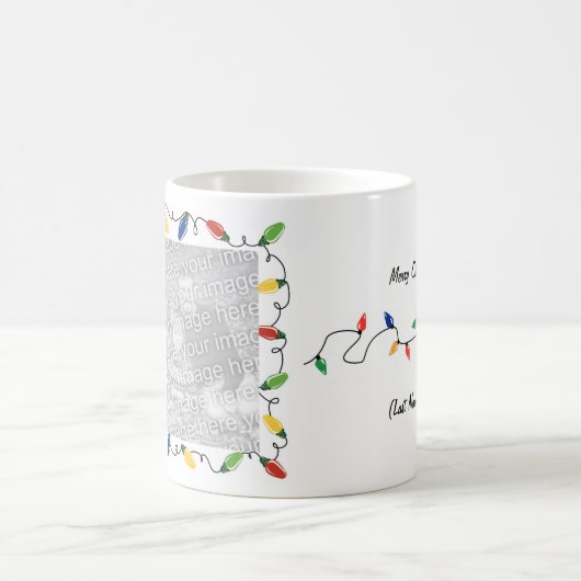 カスタムな写真のクリスマスの照明のマグ コーヒーマグカップ (中央)