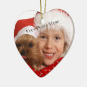 カスタムな写真のクリスマスオーナメント セラミックオーナメント (左)