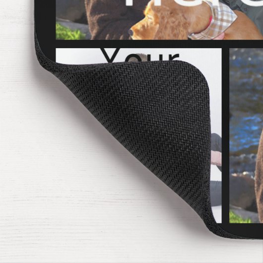 カスタムな写真のコラージュのマウスパッドは4つの写真を加えます +タイトル マウスパッド (コーナー)