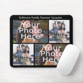 カスタムな写真のコラージュのマウスパッドは4つの写真を加えます +タイトル マウスパッド (マウス)