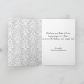 カスタムな写真のコラージュ3の写真のダマスク織の誕生日 カード (内部)