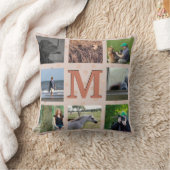 カスタムな写真のコラージュ|のばら色の金ゴールドの紙吹雪の点 クッション (ブランケット)