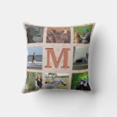 カスタムな写真のコラージュ|のばら色の金ゴールドの紙吹雪の点 クッション (裏面)