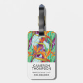 カスタムな写真のゴクラクチョウカ属パターン ラゲッジタグ (裏面縦)