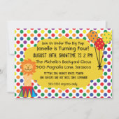 カスタムな写真のサーカスの動物の誕生日の招待状 招待状 (裏面)