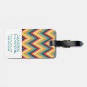 カスタムな写真のジグザグ形のストライプのな背景2 ラゲッジタグ (裏面横)
