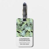 カスタムな写真のジャングルの花柄パターン ラゲッジタグ (裏面縦)