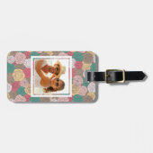 カスタムな写真のスタイリッシュな花パターン。 明るい花柄 ラゲッジタグ (正面横)