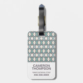 カスタムな写真のターコイズのモトッコ人パターン ラゲッジタグ (裏面縦)