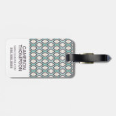 カスタムな写真のターコイズのモトッコ人パターン ラゲッジタグ (裏面横)