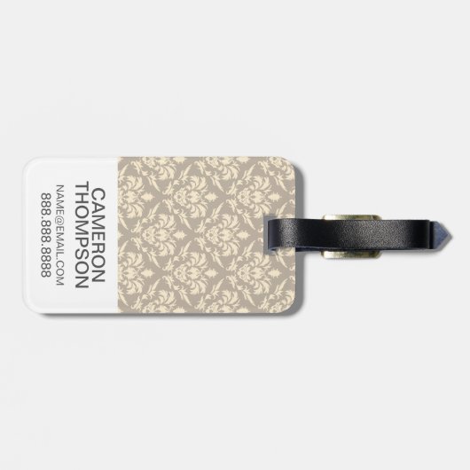 カスタムな写真のダマスク織2 ラゲッジタグ (裏面横)