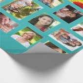 カスタムな写真のティール（緑がかった色）の包装紙 ラッピングペーパー (角)