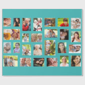 カスタムな写真のティール（緑がかった色）の包装紙 ラッピングペーパー (フラット)