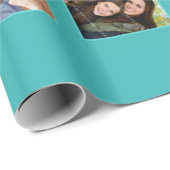 カスタムな写真のティール（緑がかった色）の包装紙 ラッピングペーパー (ロールコーナー)