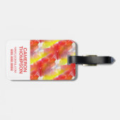 カスタムな写真のデザインの質の水彩画の背景 ラゲッジタグ (裏面横)